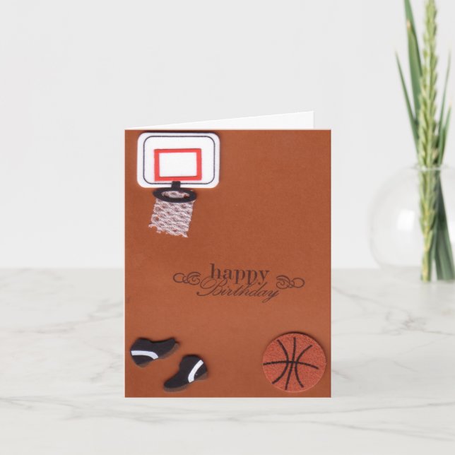 Cartão de Aniversário de Basquete (Frente)