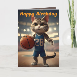 Cartão de aniversário de "Basquete com um Lado de