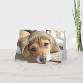 Cartão de Aniversário de Beagle Cuja Puppy