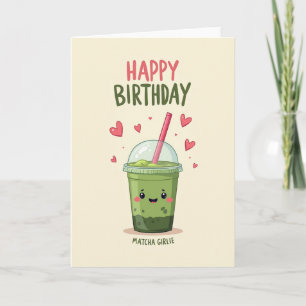 Cartão de aniversário de bebida encantadora