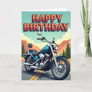 Cartão de Aniversário de Bicicleta Cruiser Alegre