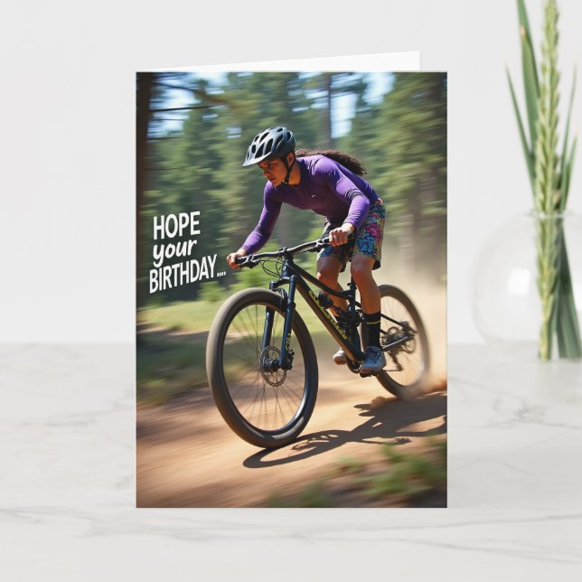 Cartão de Aniversário de Bicicleta de Ação (Frente)