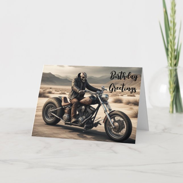 cartão de aniversário de bicicleta demon (Frente)