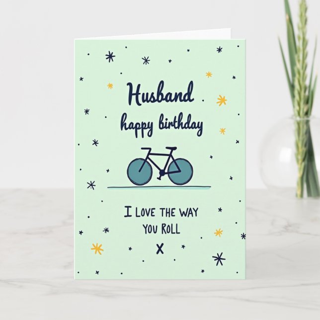 Cartão de Aniversário de Bicicleta do Marido (Frente)