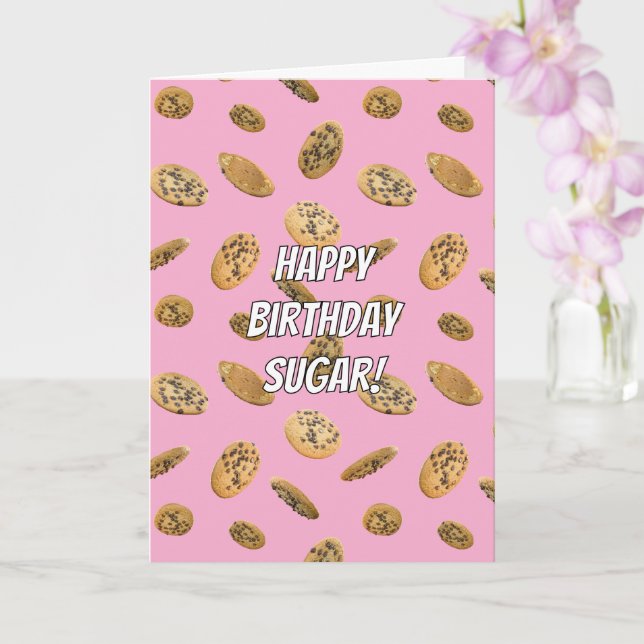 Cartão de Aniversário de Biscoito Chip de Chocolat (Orquídea)