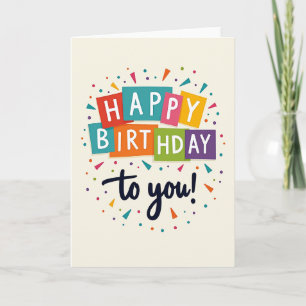 Cartão de Aniversário de Blocos Divertidos