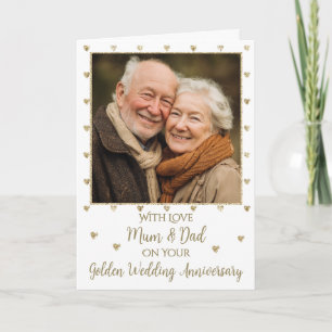 Cartão de Aniversário de Bodas de Ouro 50 anos com