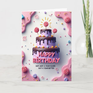Cartão de Aniversário de Bolo com Faíscas