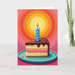 Cartão de Aniversário de Bolo de Camadas