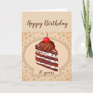 Cartão de Aniversário de Bolo de Chocolate Engra