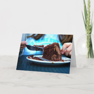 CARTÃO DE ANIVERSÁRIO DE BOLO DE CHOCOLATE PARA SU