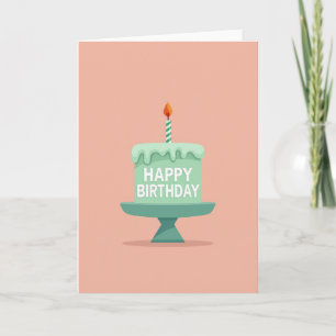 Cartão de Aniversário de Bolo de Hortelã