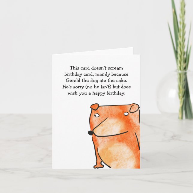 Cartão de aniversário de bolo desaparecido (Frente)