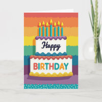 Cartão de Aniversário de Bolo Empilhado