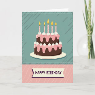 Cartão de Aniversário de Bolo Quente