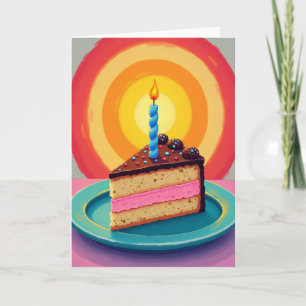 Cartão de Aniversário de Bolo Salpicado