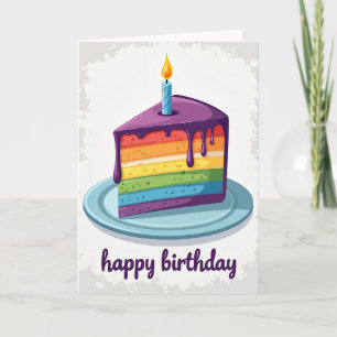 Cartão de Aniversário de Bolo Violeta