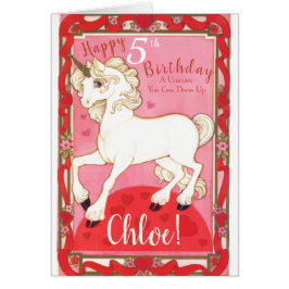 Cartão de Aniversário de Boneca de Papel Unicorn P