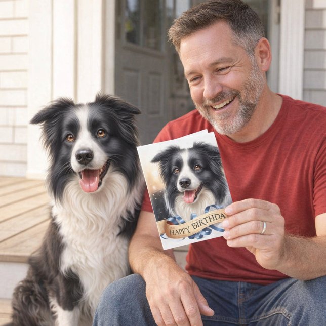 Cartão de aniversário de Border Collie de cachorro (A happy pup and heartfelt wishes perfect birthday card for every Border Collie dog lovers)