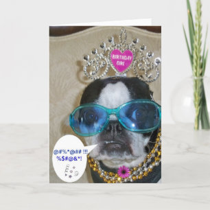 Cartão de Aniversário de Boston Terrier
