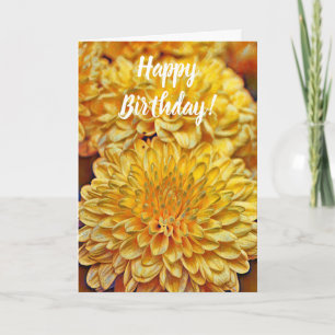 Cartão de Aniversário de Burst de Flor Amarelo