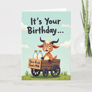 Cartão de Aniversário de Cabra Doce