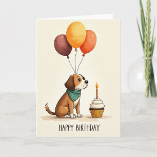 Cartão de Aniversário de Cachorrinho
