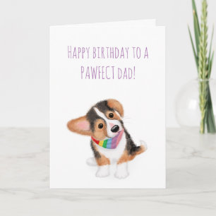 Cartão de aniversário de cachorrinho de corgi boni