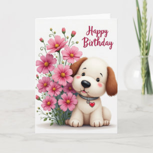 Cartão de Aniversário de Cachorrinho de Pelúcia Al