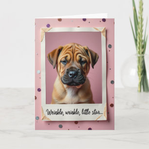 Cartão de Aniversário de Cachorrinho Enrugado