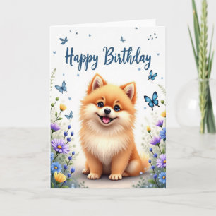 Cartão de Aniversário de Cachorrinho Feliz
