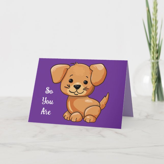 Cartão de Aniversário de Cachorrinho Fofo (Frente)