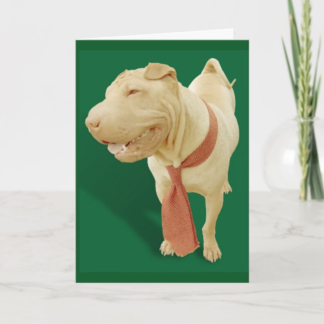 CARTÃO DE ANIVERSÁRIO DE CACHORRO CHINÊS SHAR PEI  (Frente)