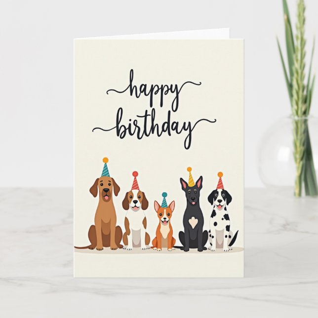 Cartão de Aniversário de Cachorro Divertido (Frente)
