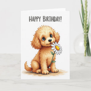 Cartão de Aniversário de Cachorro Fofinho
