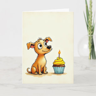 Cartão de Aniversário de Cachorro Fofo