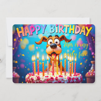 Cartão de Aniversário de Cachorro Fofo Caótico Hum