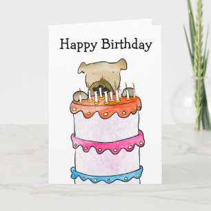 Cartão de aniversário de cachorro grande