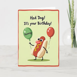 Cartão de Aniversário de Cachorro-Quente Engraçado
