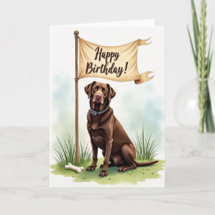 Cartão de Aniversário de Cachorro Real com Arte