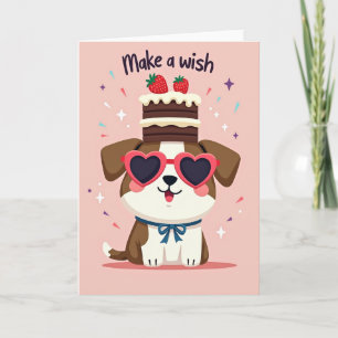 Cartão de Aniversário de Cachorro Sorridente