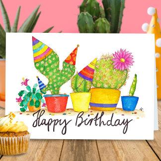 Cartão de aniversário de Cactus por Nicole Janes