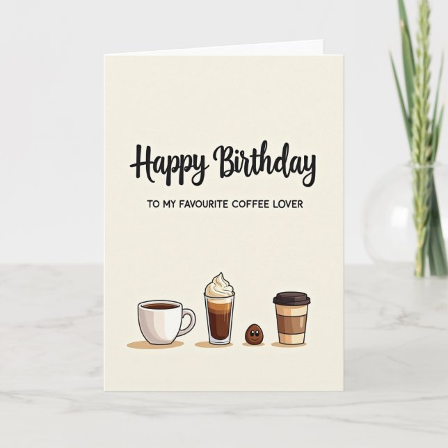 Cartão de Aniversário de Café Doce (Frente)