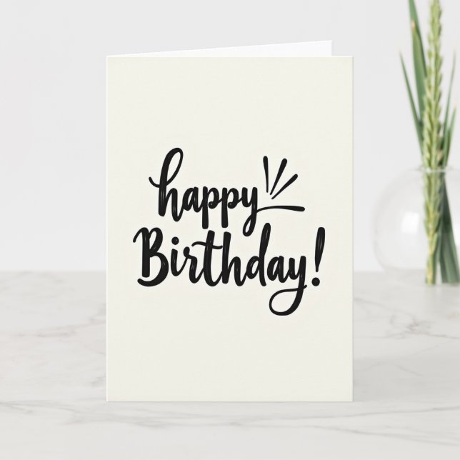 Cartão de Aniversário de Caligrafia (Frente)