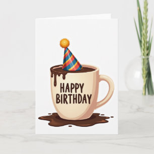 Cartão de Aniversário de Caneca com Chapéu de Fest