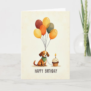 Cartão de Aniversário de Canino Caprichoso