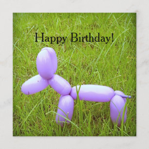 Cartão de Aniversário de Cão Balão (com Envelope)