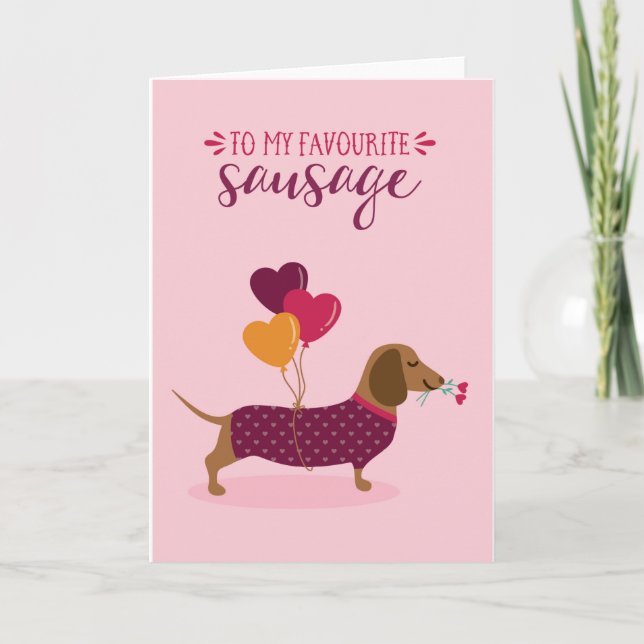 Cartão de Aniversário de Cão de Dachshund (Frente)
