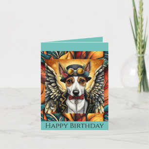 Cartão de aniversário de cão-galinha