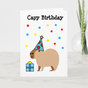 Cartão de Aniversário de Capybara Cartão de Aniver